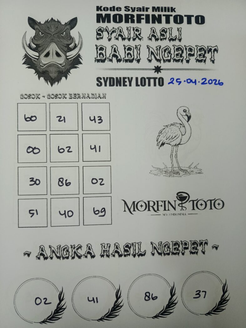 SYAIR TOGEL BABI NGEPET SYDNEY LOTTO 25 APRIL 2026