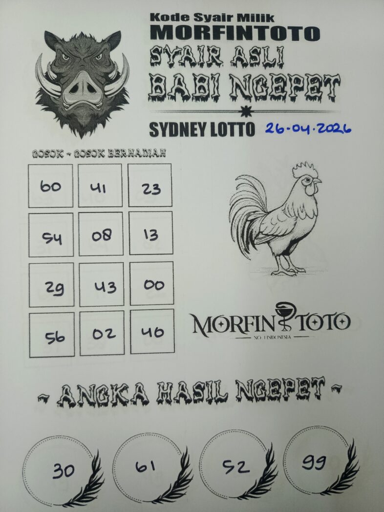 SYAIR TOGEL BABI NGEPET SYDNEY LOTTO 26 APRIL 2026