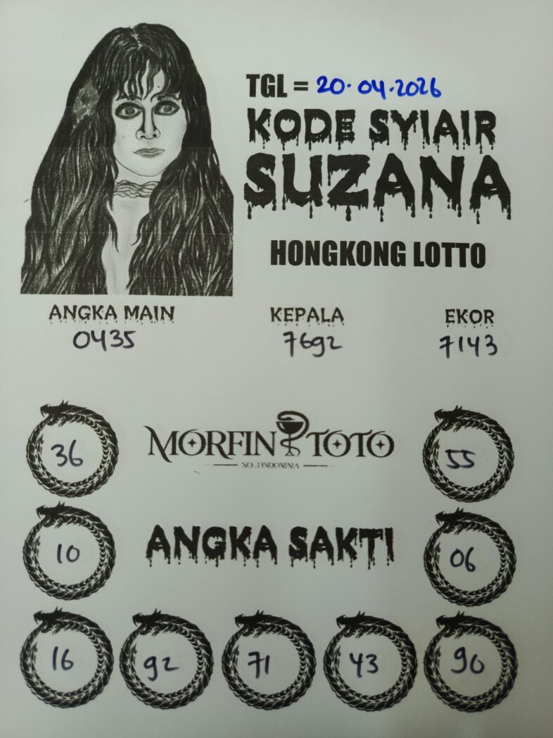 SYAIR TOGEL SUZANA  HONGKONG LOTTO 20 APRIL 2026