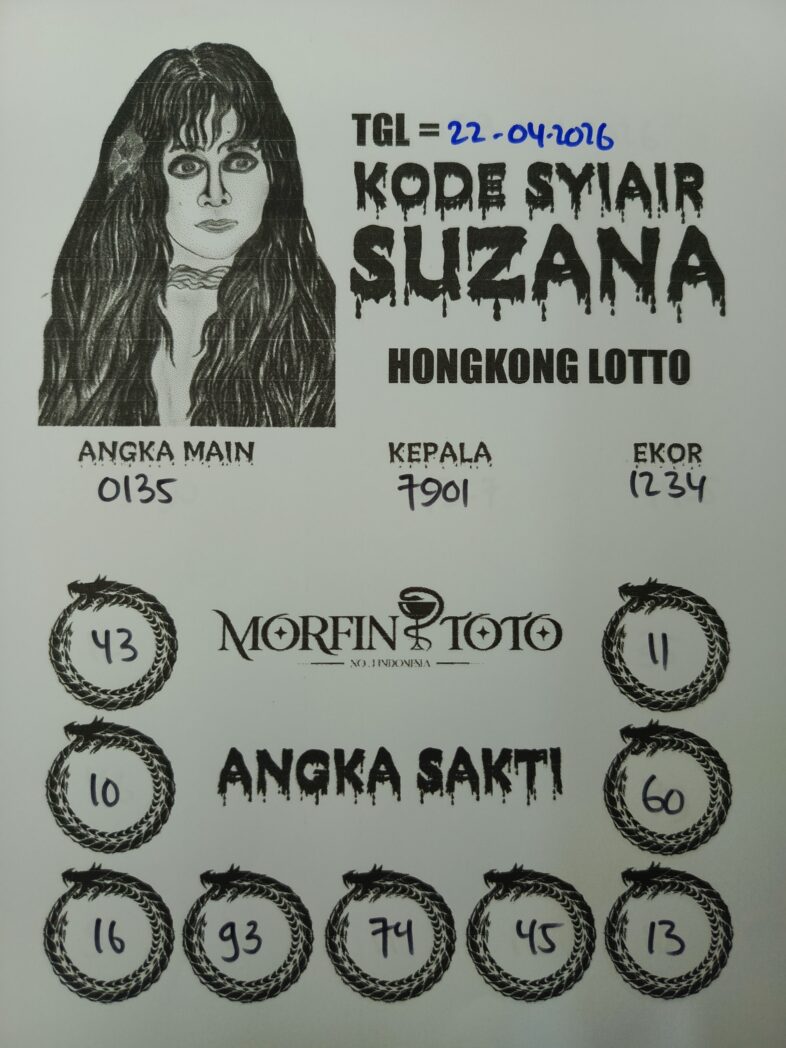 SYAIR TOGEL SUZANA  HONGKONG LOTTO 22 APRIL 2226