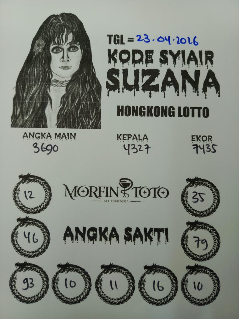 SYAIR TOGEL SUZANA  HONGKONG LOTTO 23 APRIL 2026