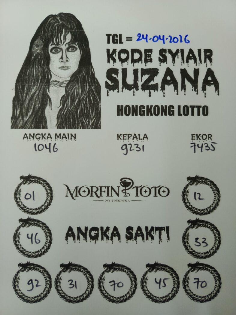 SYAIR TOGEL SUZANA  HONGKONG LOTTO 24 APRIL 2026