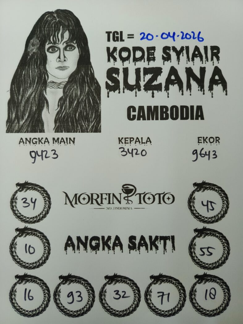 SYAIR TOGEL SUZANA CAMBODIA 20 APRIL 2026