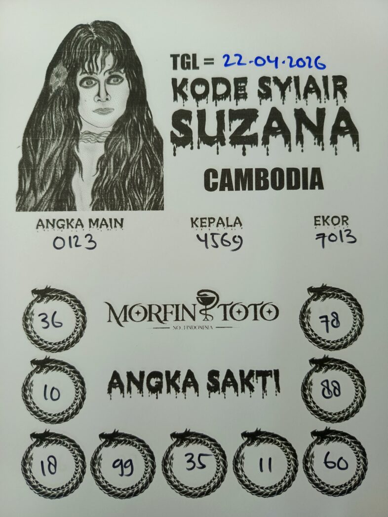 SYAIR TOGEL SUZANA CAMBODIA 22 APRIL 2226