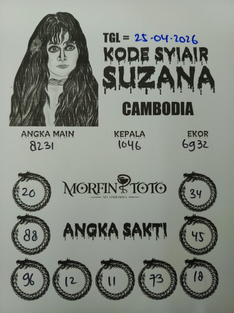 SYAIR TOGEL SUZANA CAMBODIA 25 APRIL 2026