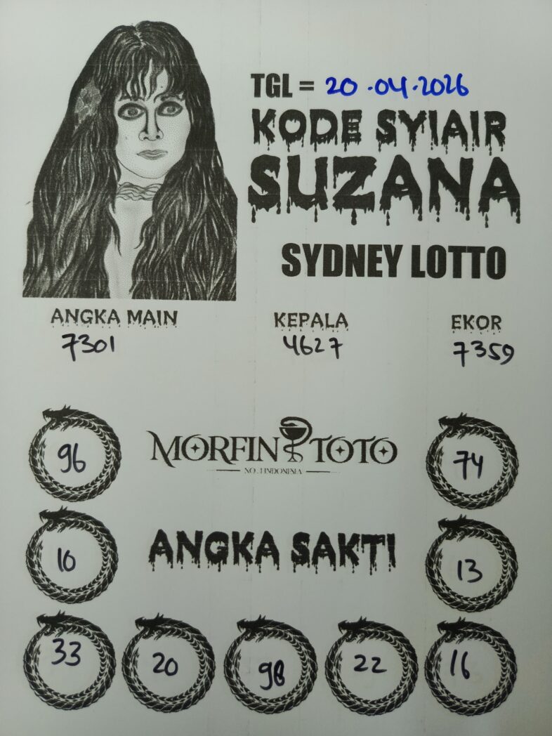 SYAIR TOGEL SUZANA SYDNEY LOTTO 20 APRIL 2026