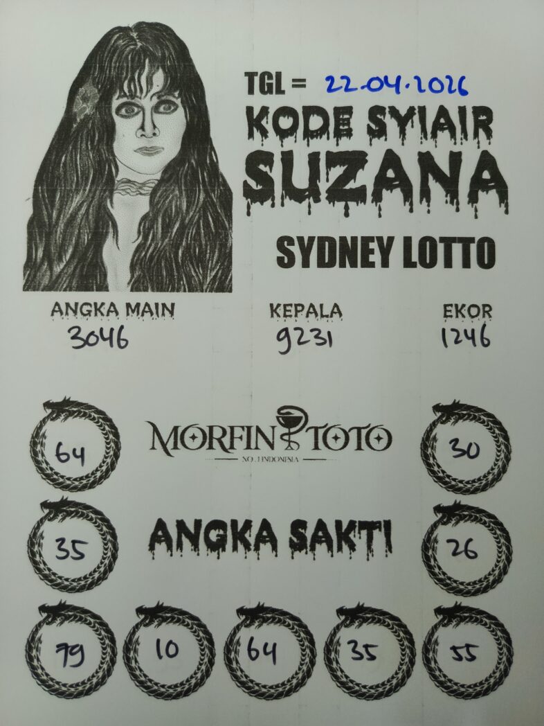 SYAIR TOGEL SUZANA SYDNEY LOTTO 22 APRIL 2226