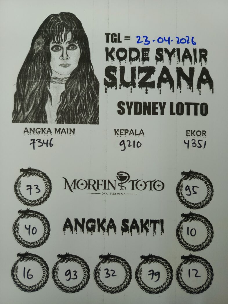 SYAIR TOGEL SUZANA SYDNEY LOTTO 23 APRIL 2026