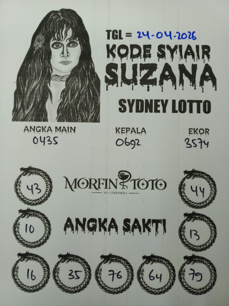 SYAIR TOGEL SUZANA SYDNEY LOTTO 24 APRIL 2026