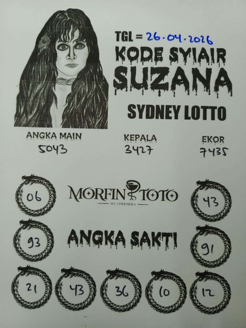 SYAIR TOGEL SUZANA SYDNEY LOTTO 26 APRIL 2026