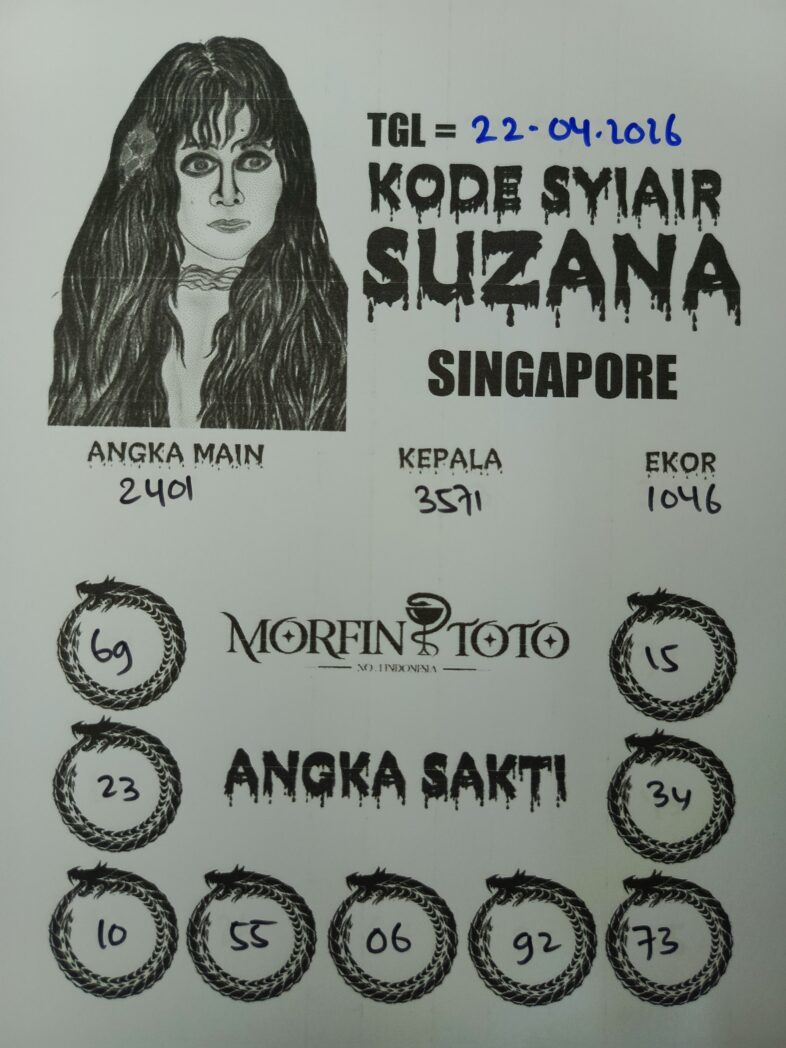 SYAIR TOGEL SINGAPORE SUZANA  22 APRIL 2226