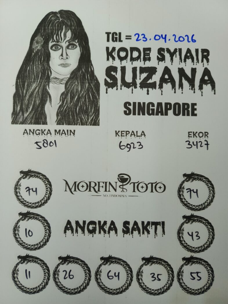 SYAIR TOGEL SINGAPORE SUZANA  23 APRIL 2026