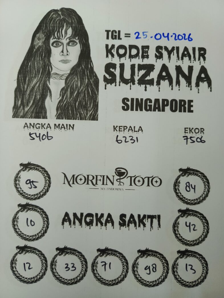 SYAIR TOGEL SINGAPORE SUZANA  25 APRIL 2026