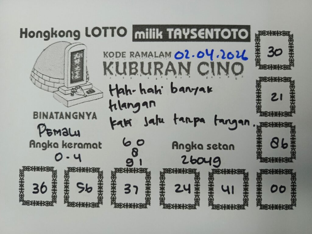 Syair Kuburan Cino HK Hari Kamis, 02 April 2026