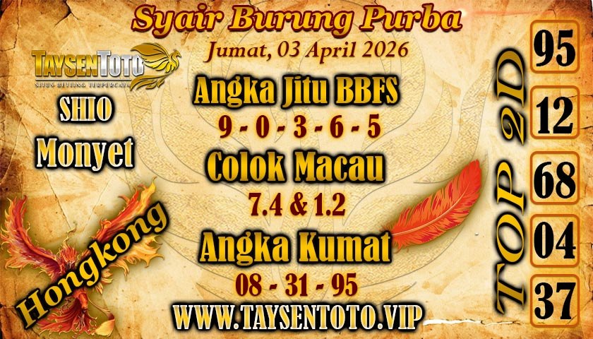 Syair Colok Bebas Hari Jumat, 03 April 2026