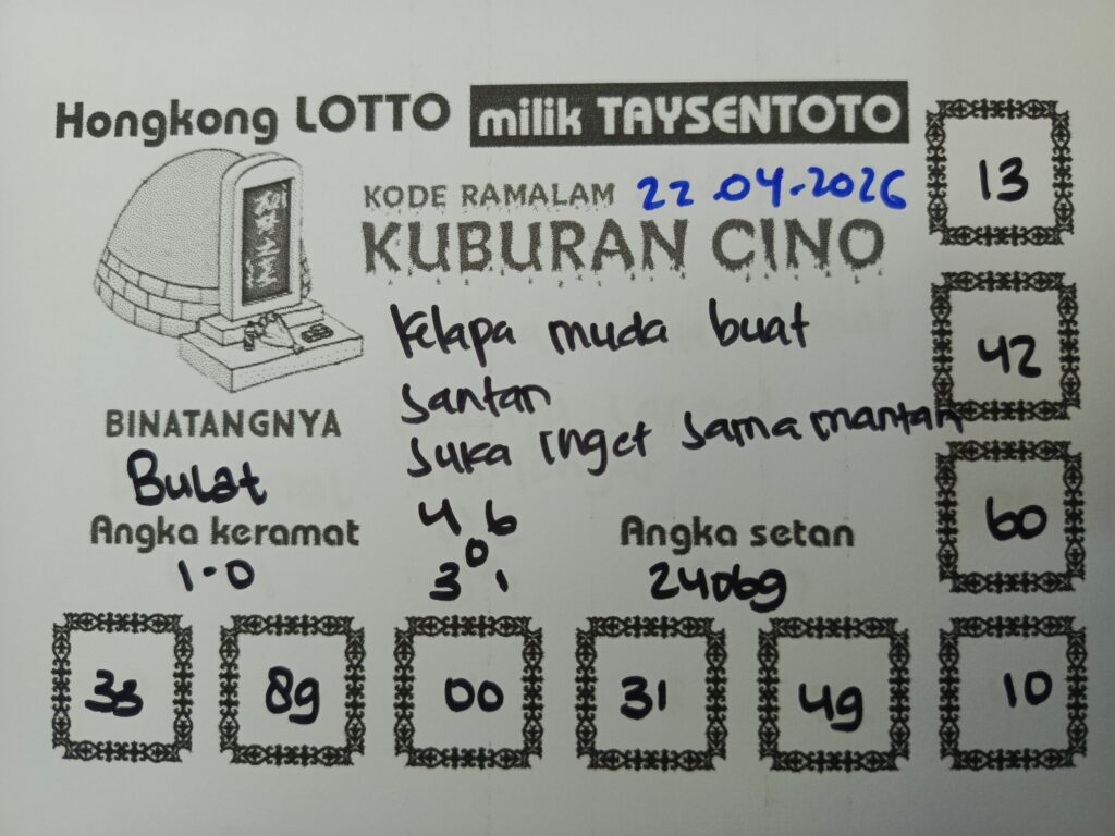 Syair Kuburan Cino HK Hari Rabu, 22 April 2026