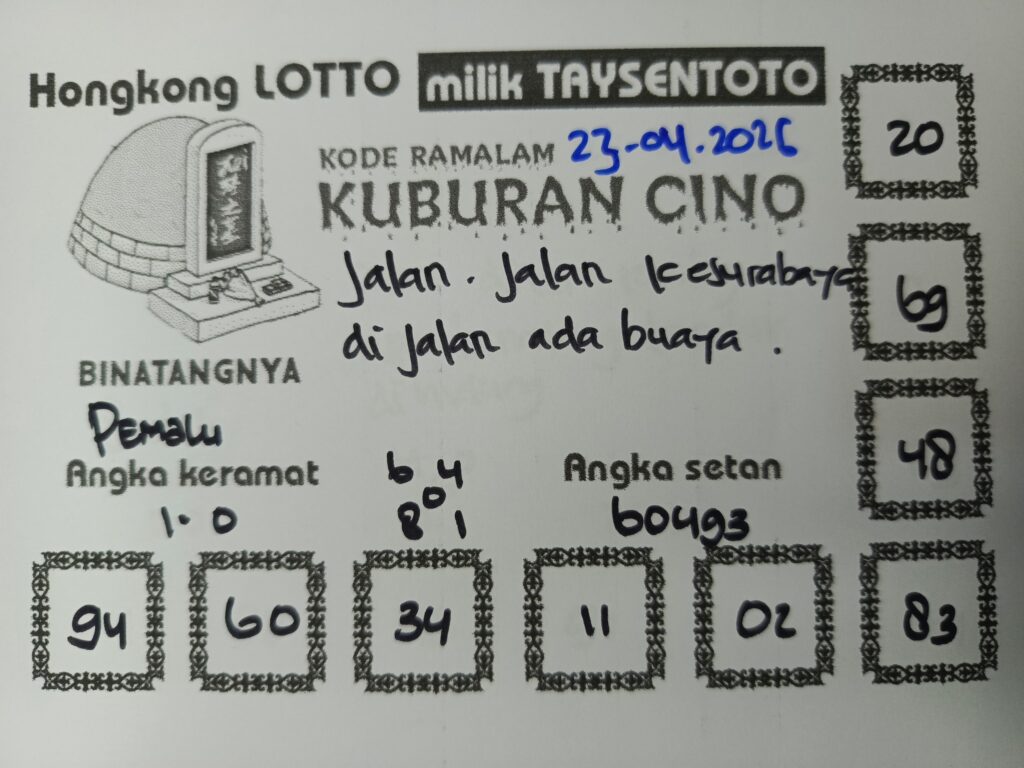 Syair Kuburan Cino HK Hari Kamis, 23 April 2026