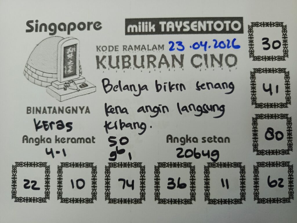 Syair Kuburan Cino SGP Hari ini Kamis, 23 April 2026