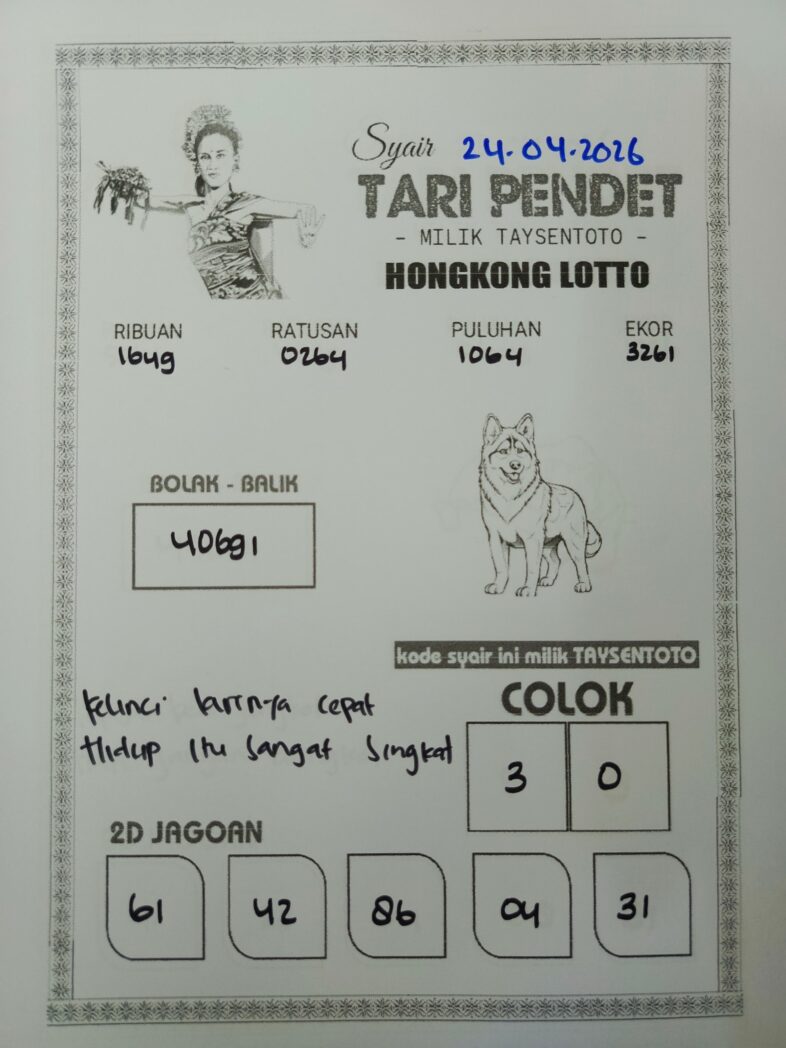 Syair Tari Pendet HK Hari Jumat, 24 April 2026