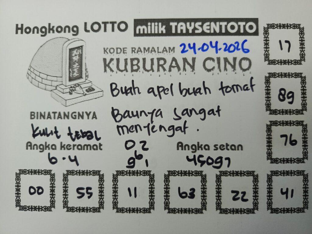 Syair Kuburan Cino HK Hari Jumat, 24 April 2026