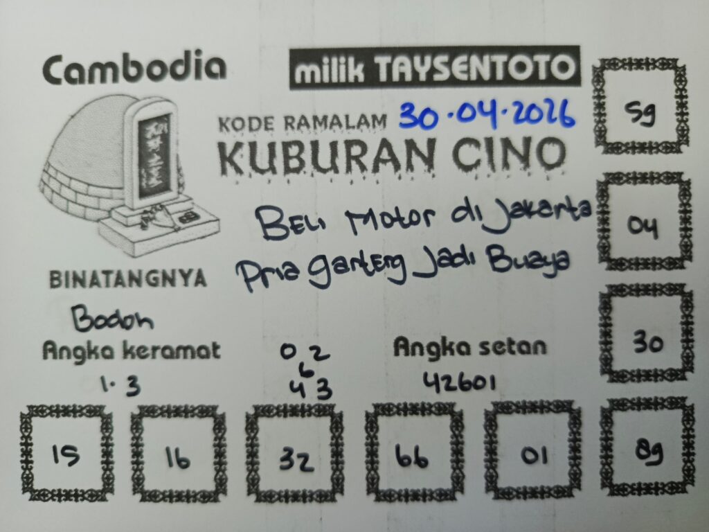 Syair Kuburan Cino Cambodia Hari Ini Kamis, 30 April 2026