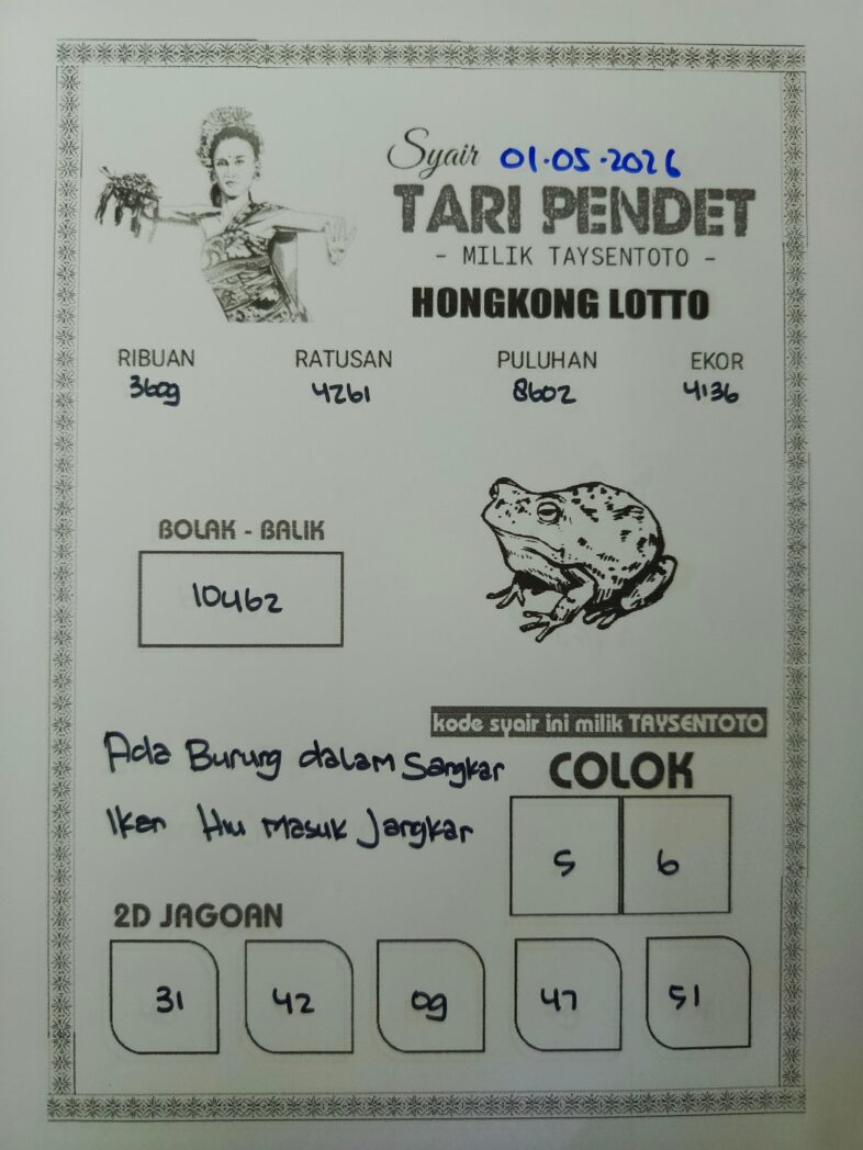 Syair Tari Pendet HK Hari Jumat, 01 Mei 2026