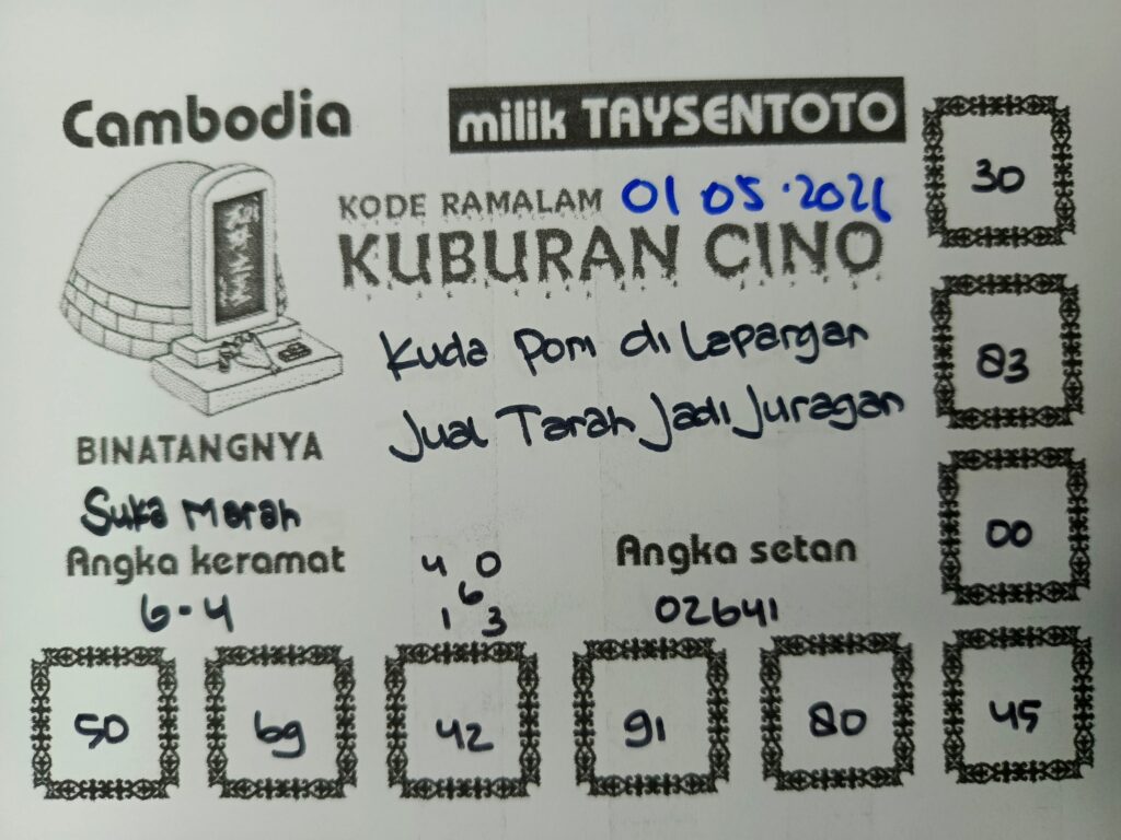 Syair Kuburan Cino Cambodia Hari Ini Jumat, 01 Mei 2026