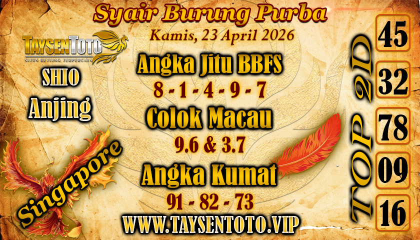 Syair Burung Purba Hari Kamis, 23 April 2026