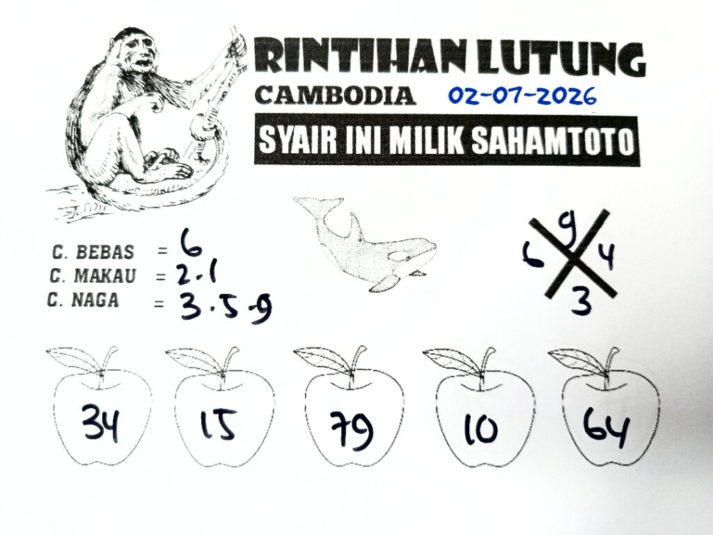 Syair Rintihan Lutung CAMBODIA Pools Hari ini Kamis, 02 Juli 2026