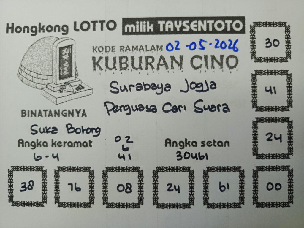 Syair Kuburan Cino HK Hari Sabtu, 02 Mei 2026
