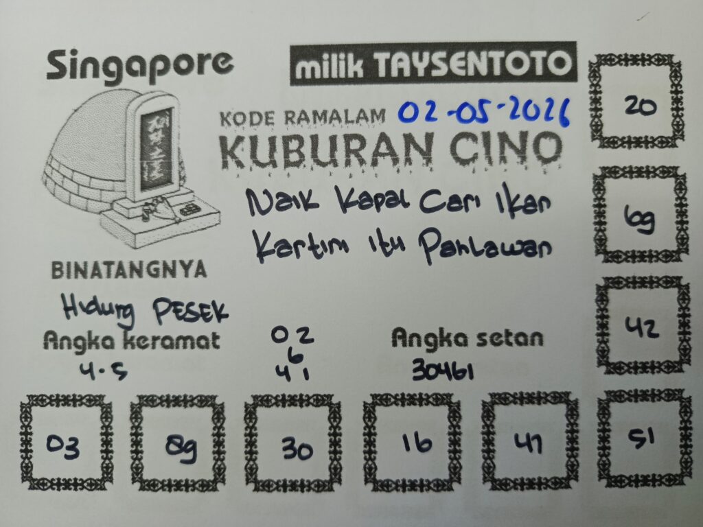 Syair Kuburan Cino SGP Hari ini Sabtu, 02 Mei 2026
