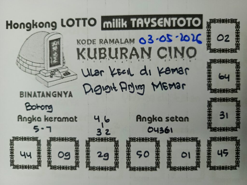 Syair Kuburan Cino HK Hari Minggu, 03 Mei 2026