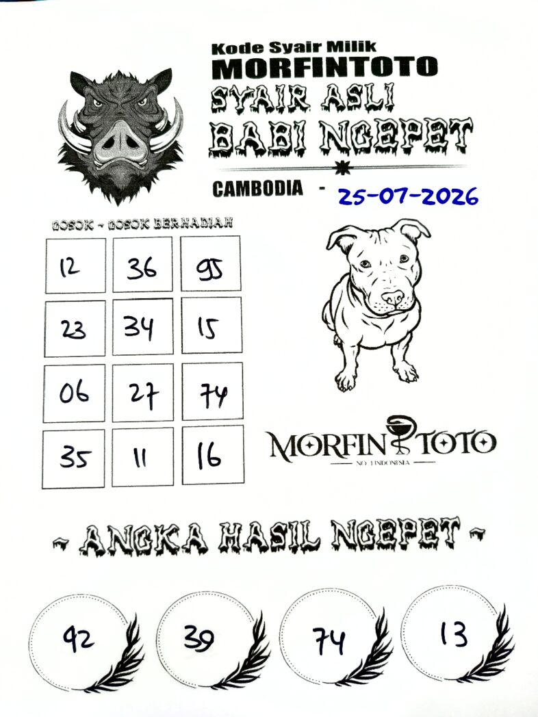 SYAIR TOGEL BABI NGEPET CAMBODIA 25 JULI 2026
