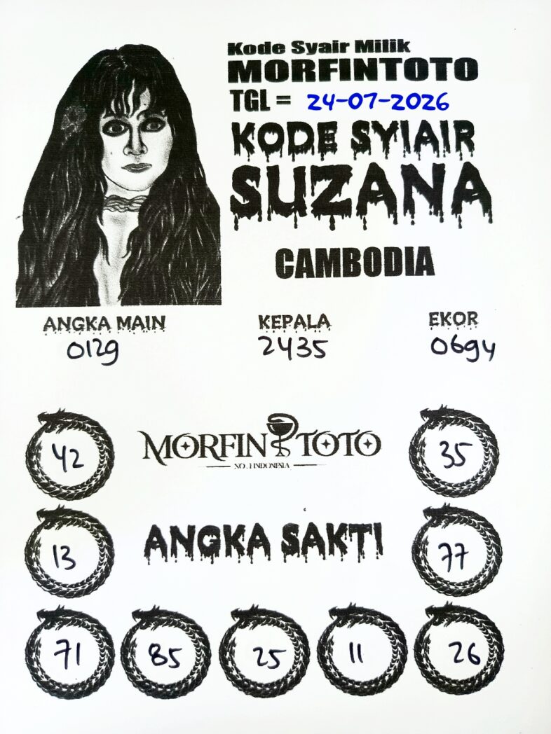 SYAIR TOGEL SUZANA CAMBODIA 24 JULI 2026