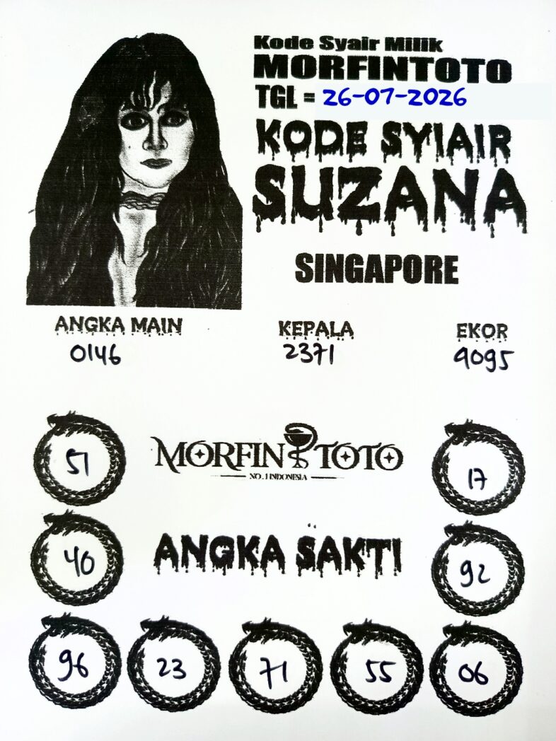 SYAIR TOGEL SUZANA SINGAPORE POOLS 26 JULI 2026