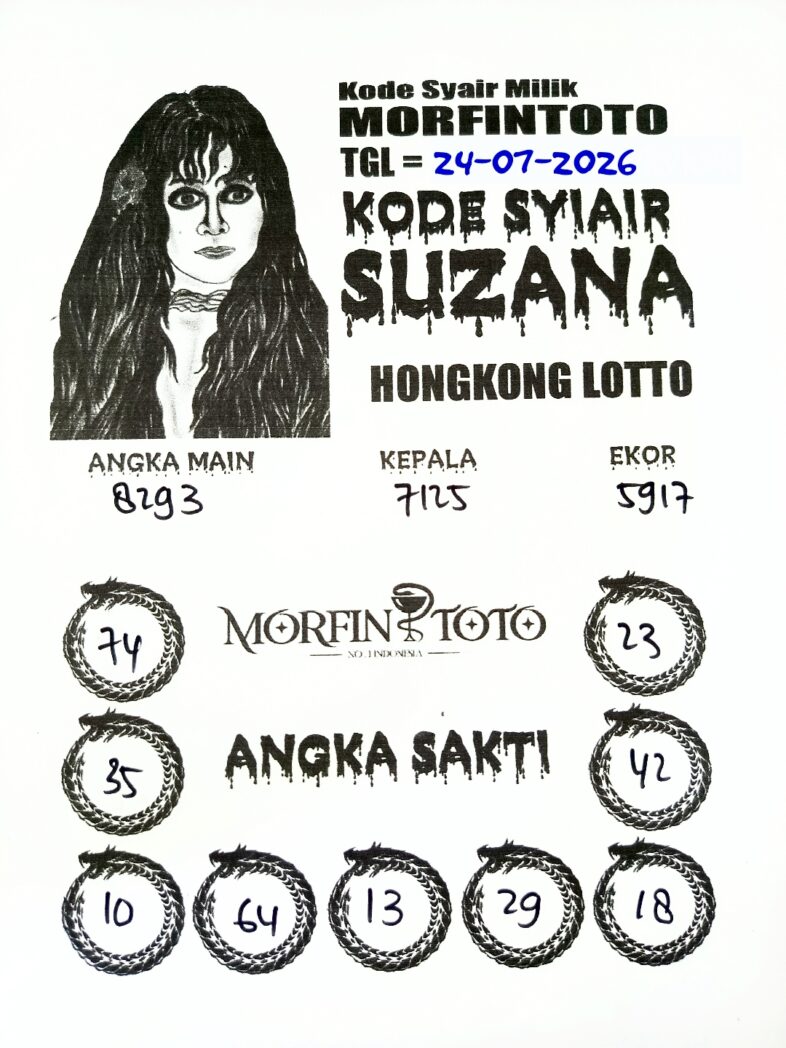 SYAIR TOGEL SUZANA HONGKONG LOTTO 24 JULI 2026