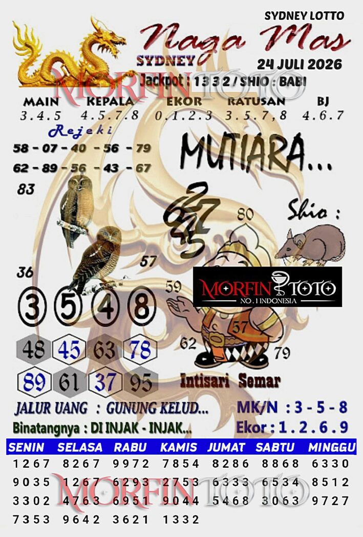 SYAIR TOGEL NAGA MAS SYDNEY LOTTO 24 JULI 2026
