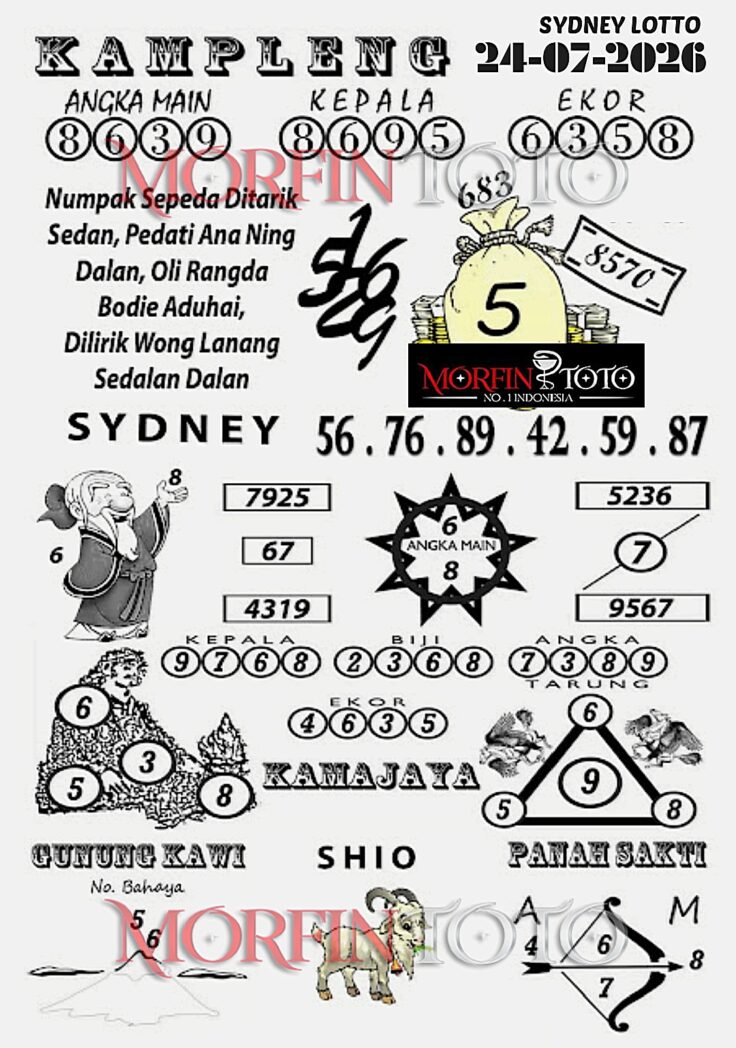 SYAIR TOGEL KAMPLENG SYDNEY LOTTO 24 JULI 2026