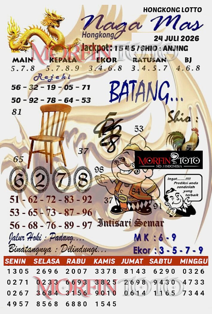 SYAIR TOGEL NAGA MAS HONGKONG LOTTO 24 JULI 2026