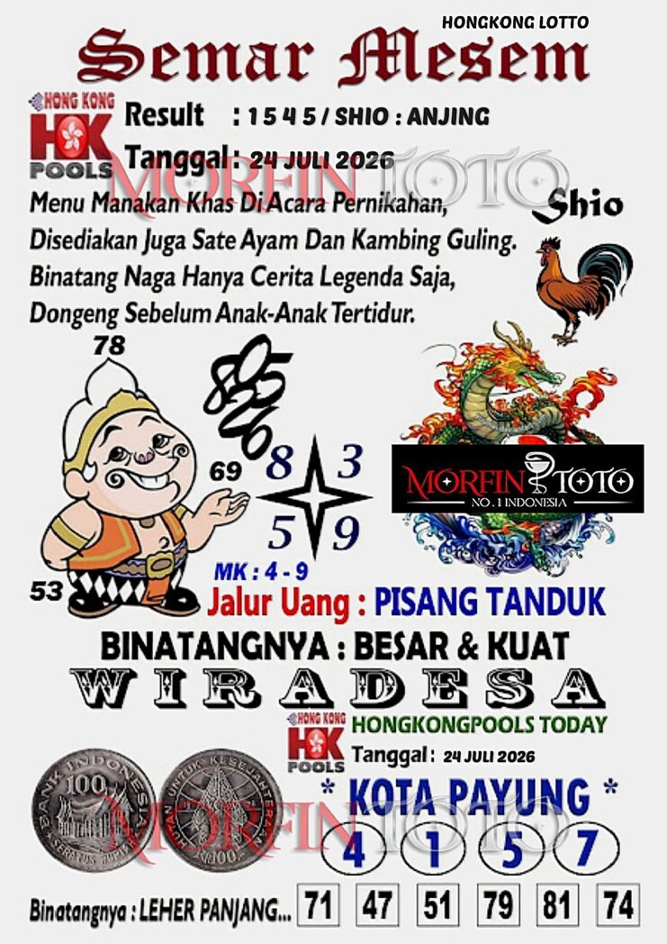 SYAIR TOGEL SEMAR MESEM HONGKONG LOTTO 24 JULI 2026