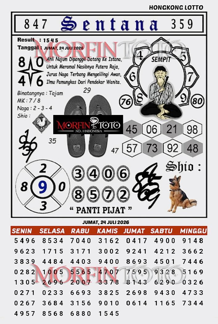 SYAIR TOGEL SENTANA HONGKONG LOTTO 24 JULI 2026