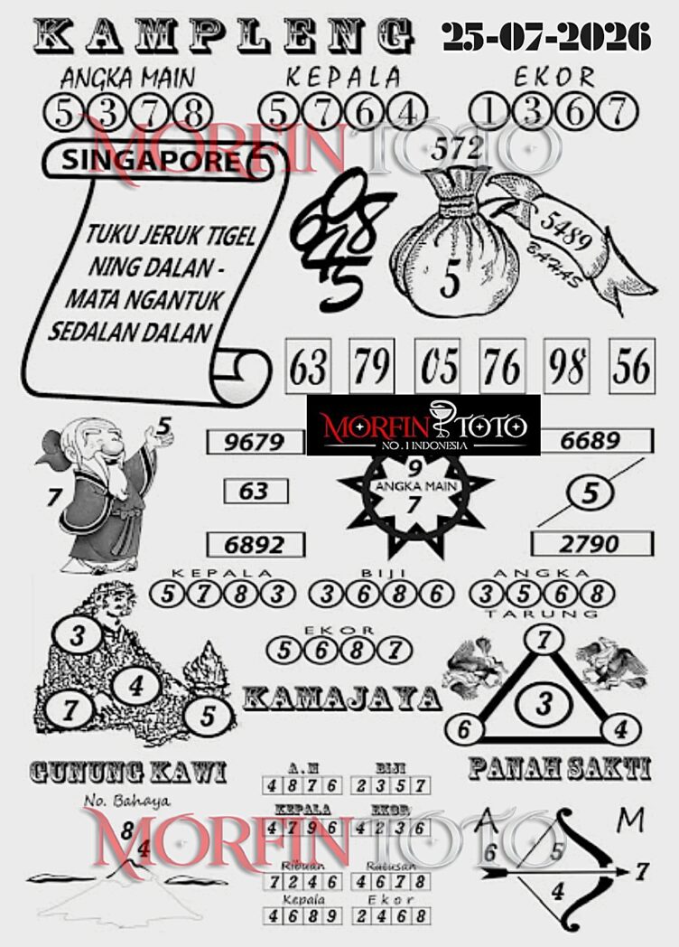 SYAIR TOGEL KAMPLENG SINGAPORE POOLS 25 JULI 2026
