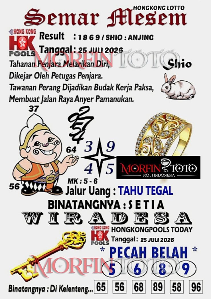 SYAIR TOGEL SEMAR MESEM HONGKONG LOTTO 25 JULI 2026