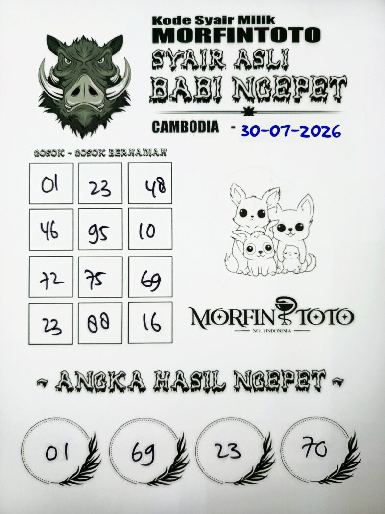 SYAIR TOGEL BABI NGEPET CAMBODIA 30 JULI 2026