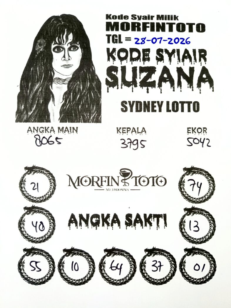 SYAIR TOGEL SUZANA SYDNEY LOTTO 28 JULI 2026