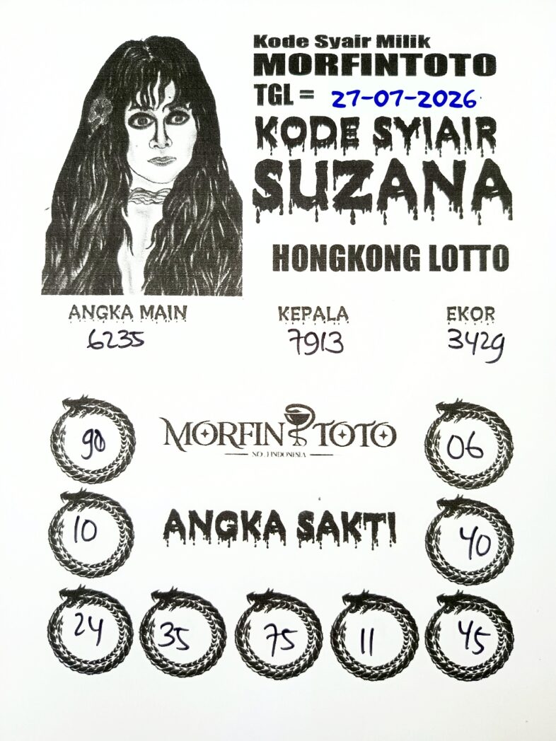 SYAIR TOGEL SUZANA HONGKONG LOTTO 27 JULI 2026