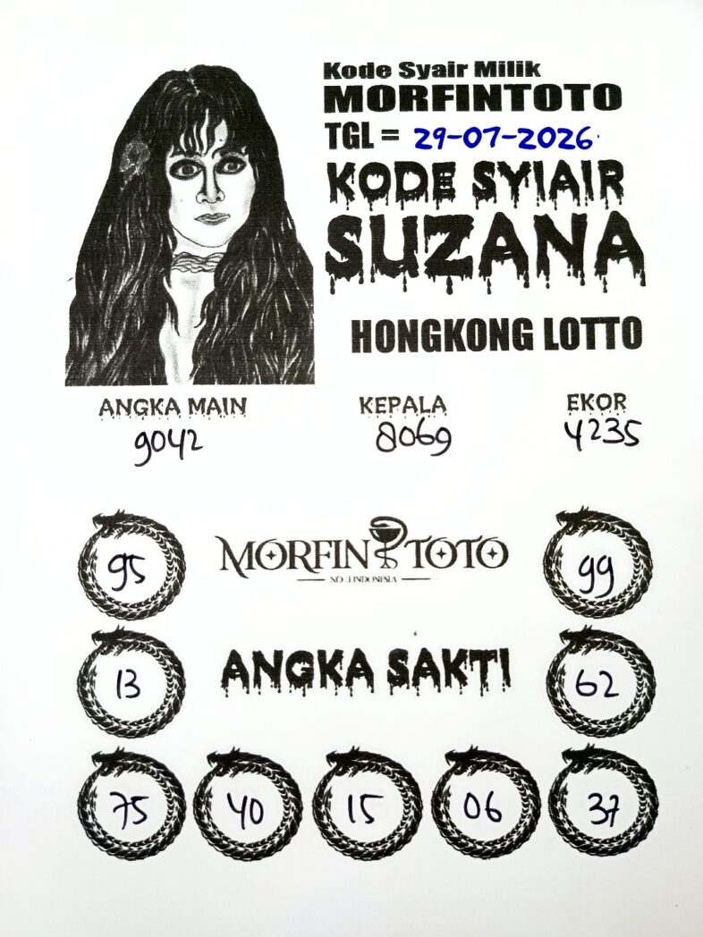 SYAIR TOGEL SUZANA HONGKONG LOTTO 29 JULI 2026