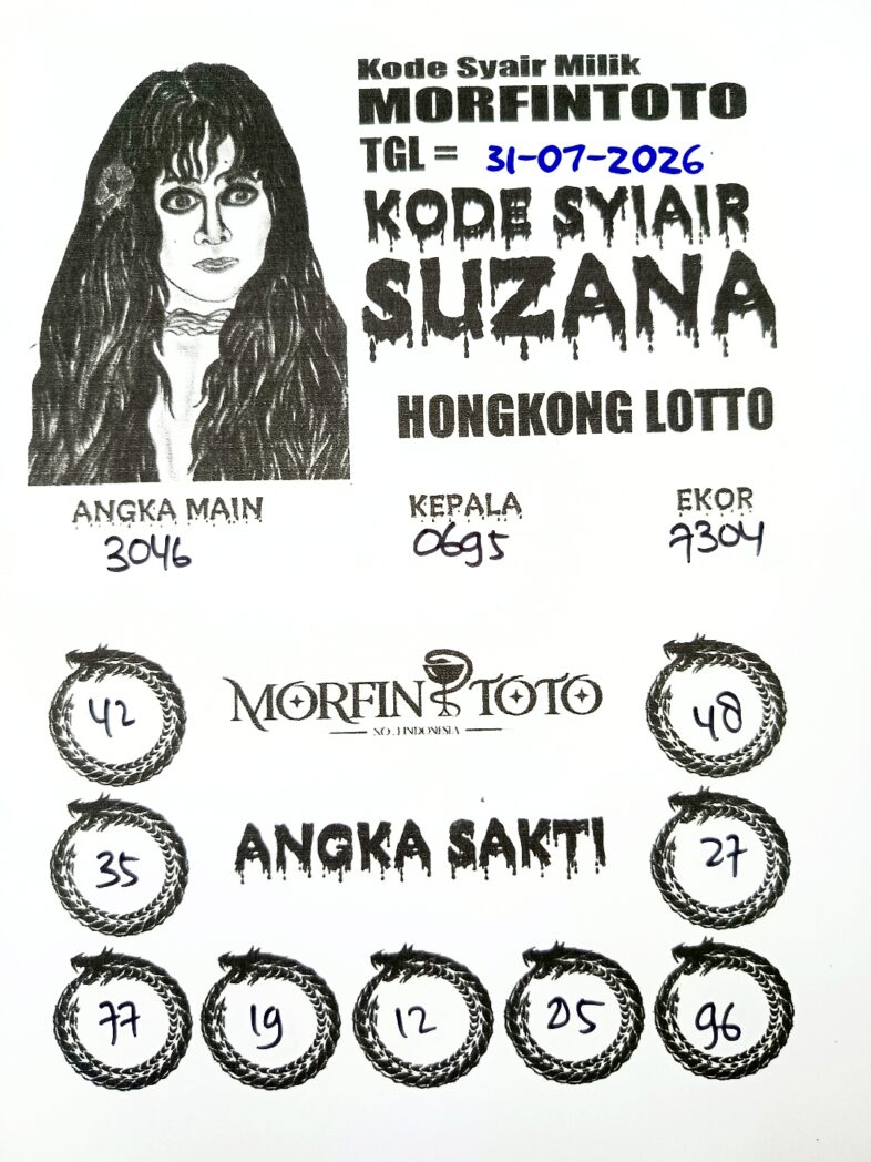 SYAIR TOGEL SUZANA HONGKONG LOTTO 31 JULI 2026
