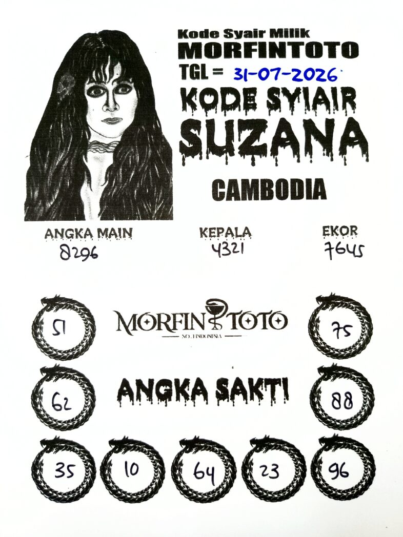 SYAIR TOGEL SUZANA CAMBODIA 31 JULI 2026