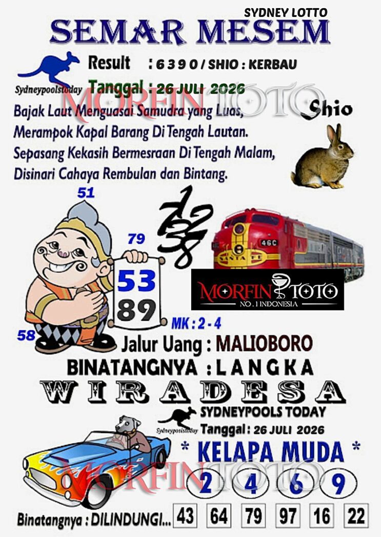 SYAIR TOGEL SEMAR MESEM SYDNEY LOTTO 26 JULI 2026